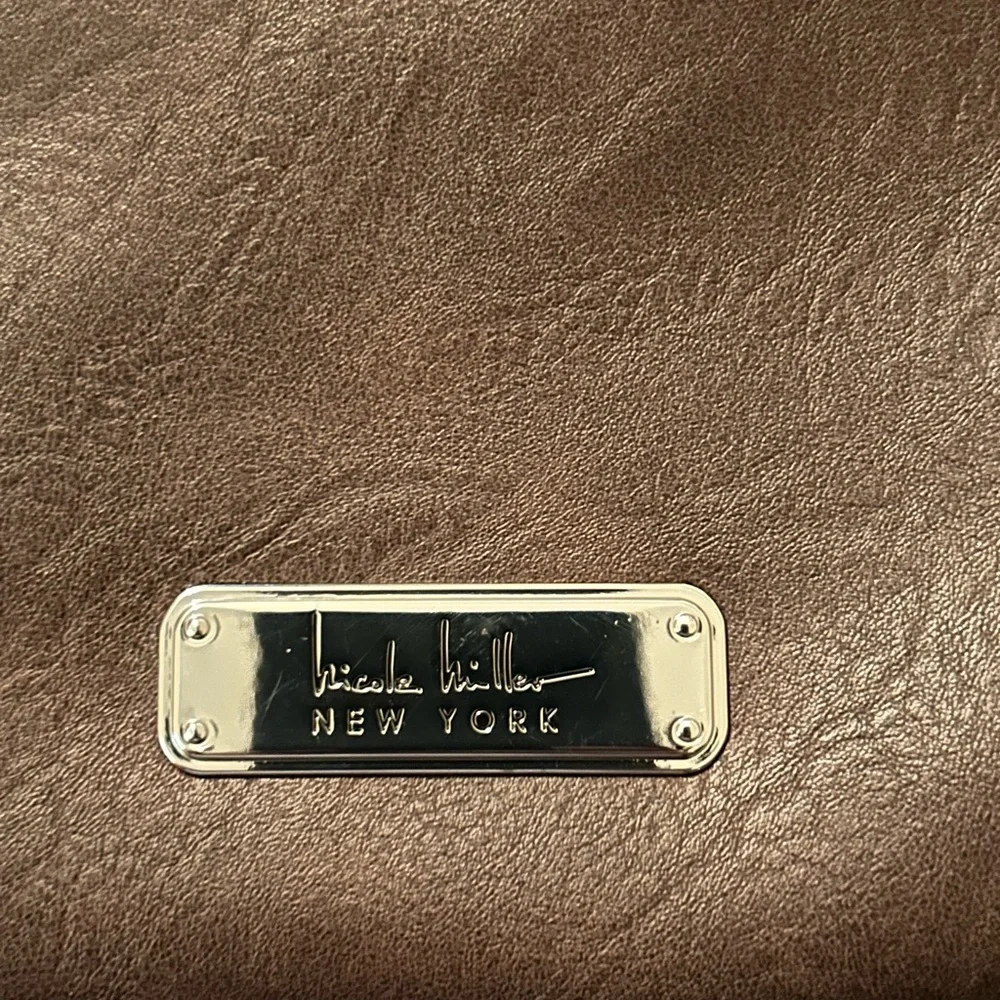 Purse Crossbody, Shoulder Bag, Clutch, NICOLE MILLER N.Y., Brown Faux Leather‎